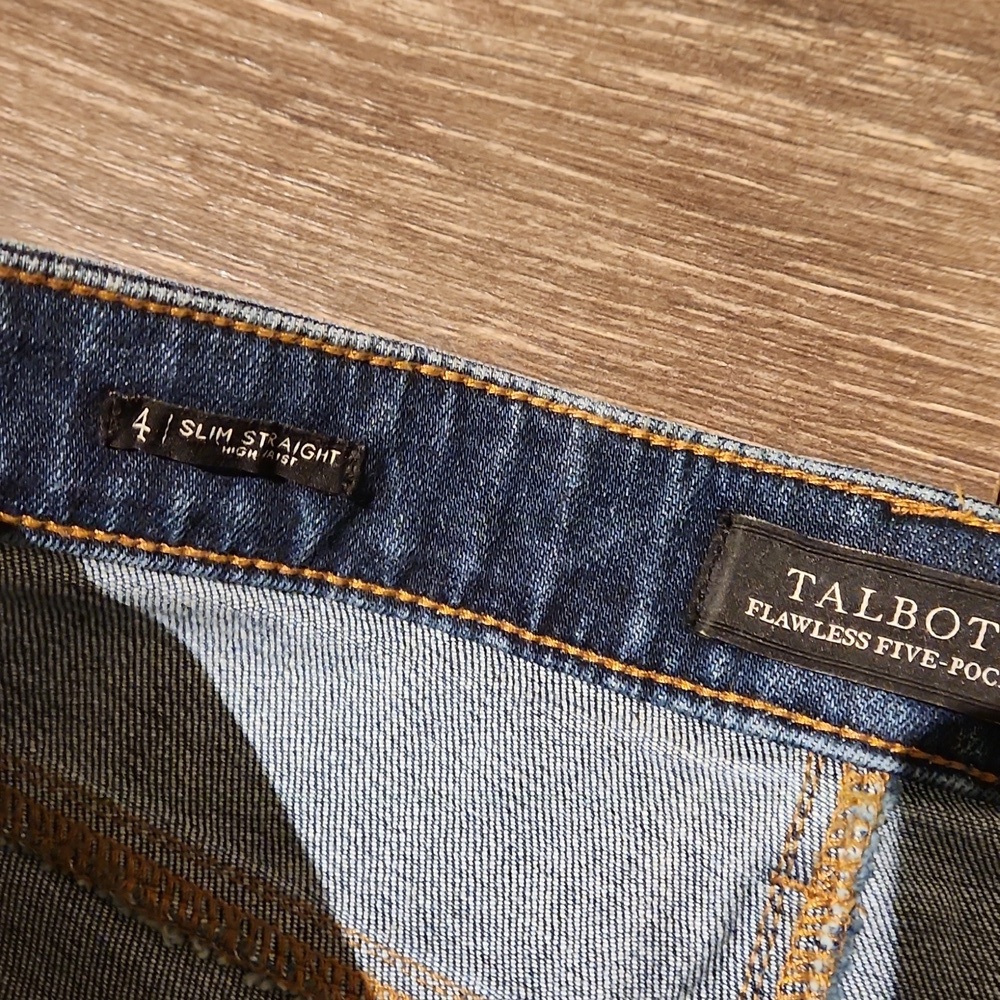 ❤ TALBOTS HIGH RISE SLIM STRAIGHT JEANS, DISTRESSED, 4 (27) - Picture 6 of 8